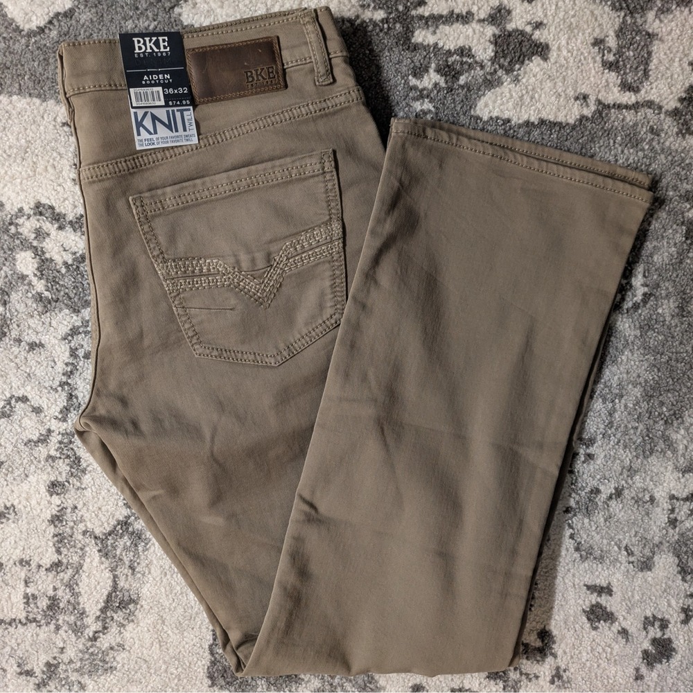 BKE Aiden Mens Khaki Slim Fit Performance Stretch Pants‎ 36x32